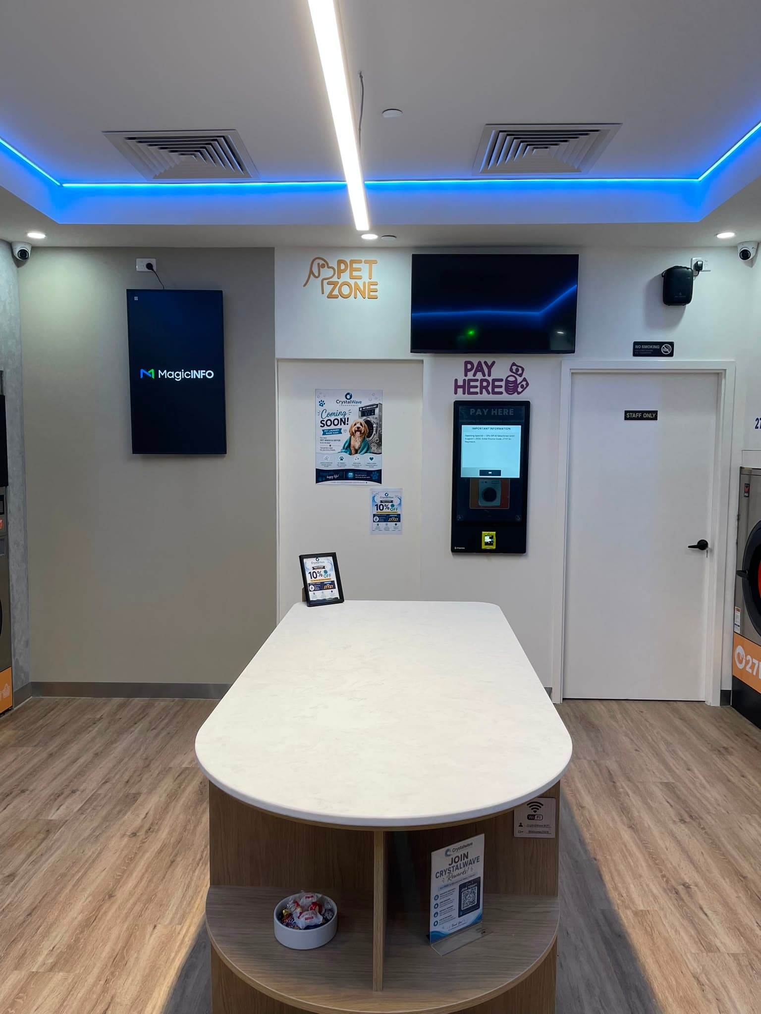 Crystal Wave laundromat interior view 9